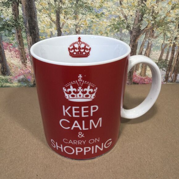Other - Keep Calm and Carry On Mug Red White Queens Crown Coffee Cup 10oz